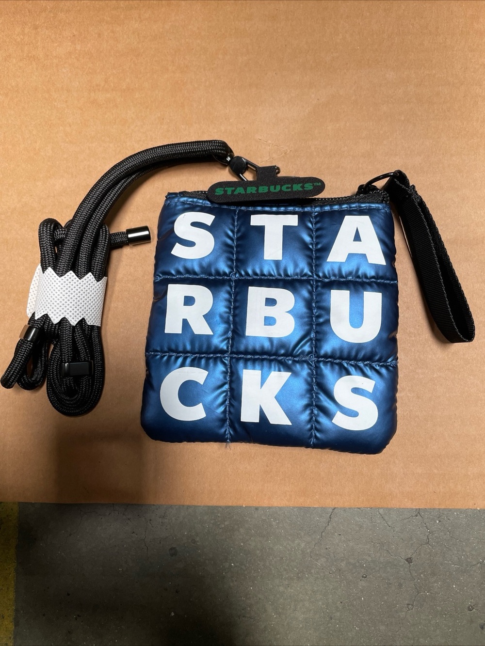 Starbucks Metallic Blue Mini Puffer Pouch NEW